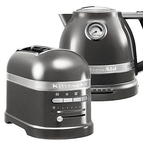 KitchenAid KitchenAid Artisan Kettle & 2 Slice Toaster Kitchen Set (Medallion Silver)