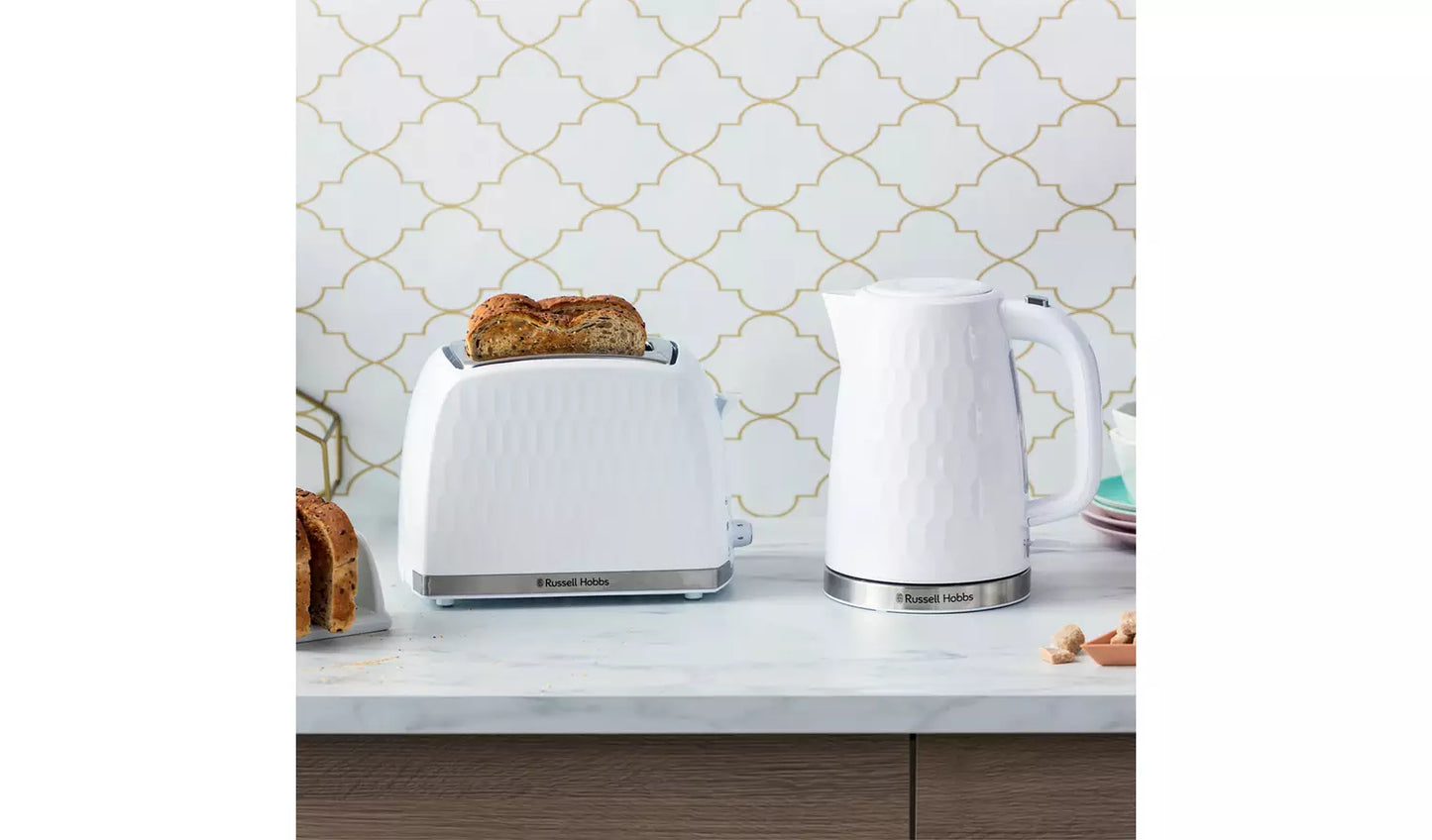 Russell Hobbs Honeycomb Kettle 26050 (White) - Vibe Home