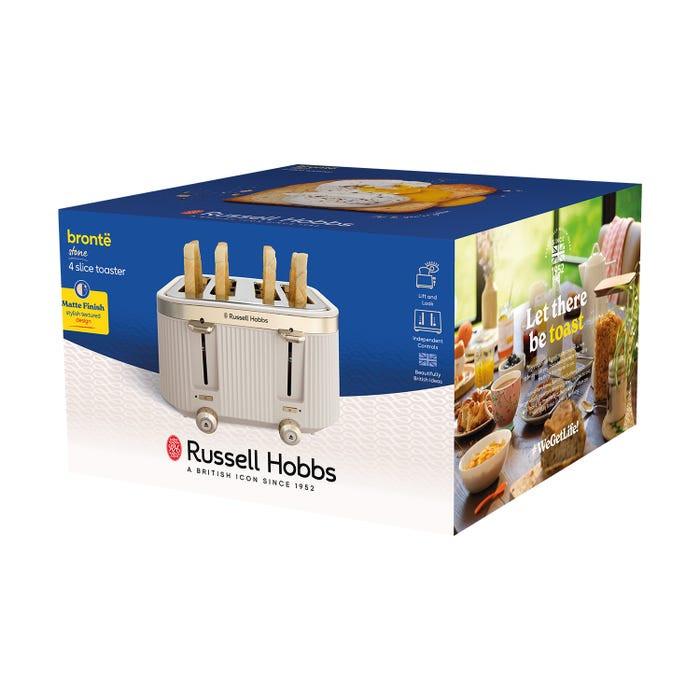 Russell Hobbs Russell Hobbs Bronte Jug Kettle & 4 Slice Toaster Kitchen Set (Stone/Grey)