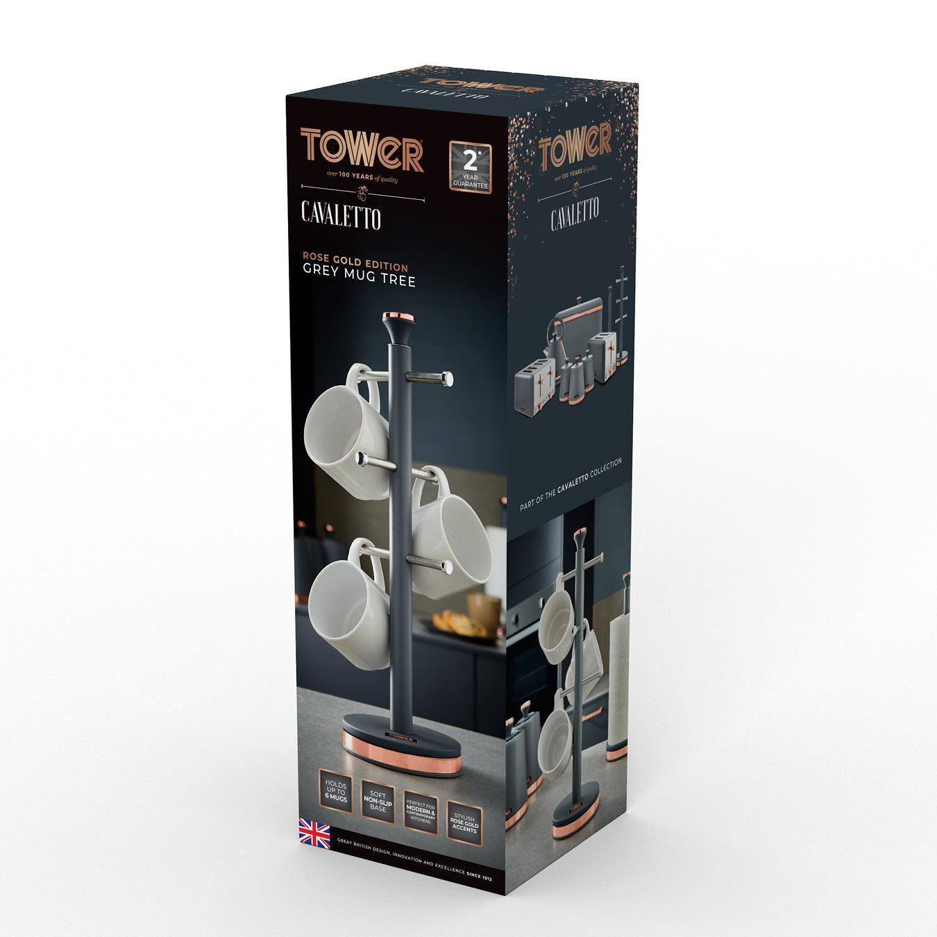 Tower Cavaletto Mug Tree Kitchen Cup Rack T826132GRY (Grey) Mug Tree & Towel Poles