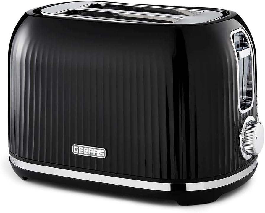 GEEPAS Fluted 2 Slice Toaster GBT36558UK-BK (Black)