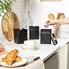 Salter Alchemy Kettle, 4 Slice Toaster, Bread Bin & Canisters Kitchen Set (Black/Gold)