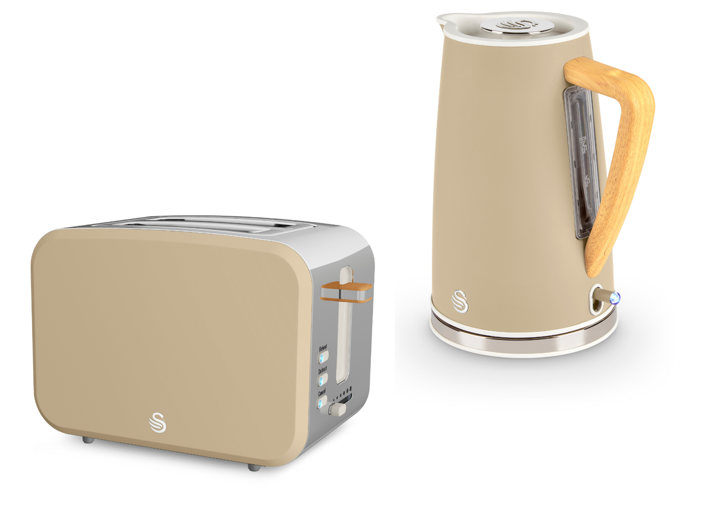 Swan Swan Nordic Kettle & 2 Slice Toaster Kitchen Set (Oatmeal)