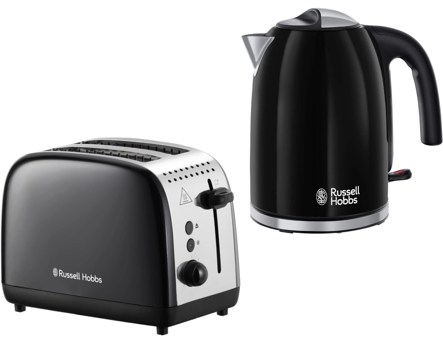 Russell Hobbs Russell Hobbs Colours Plus Kettle & 2 Slice Toaster Kitchen Set (Black)