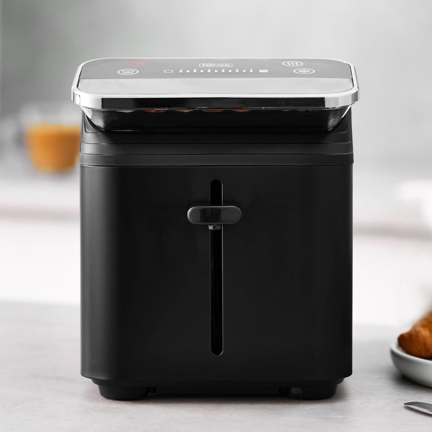Tower Mirage Digital Pyramid Kettle & 2 Slice Toaster Kitchen Set (Black) - Vibe Home