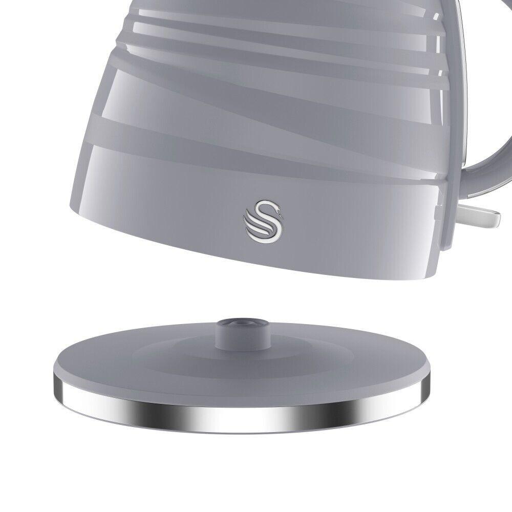 Swan Symphony Kettle & 2 Slice Toaster Kitchen Set (Grey) - Vibe Home