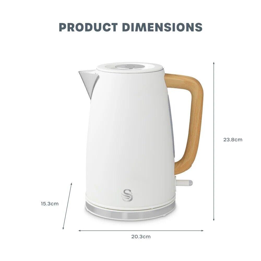 Swan Fjord Kettle & 2 Slice Toaster Kitchen Set (White) - Vibe Home