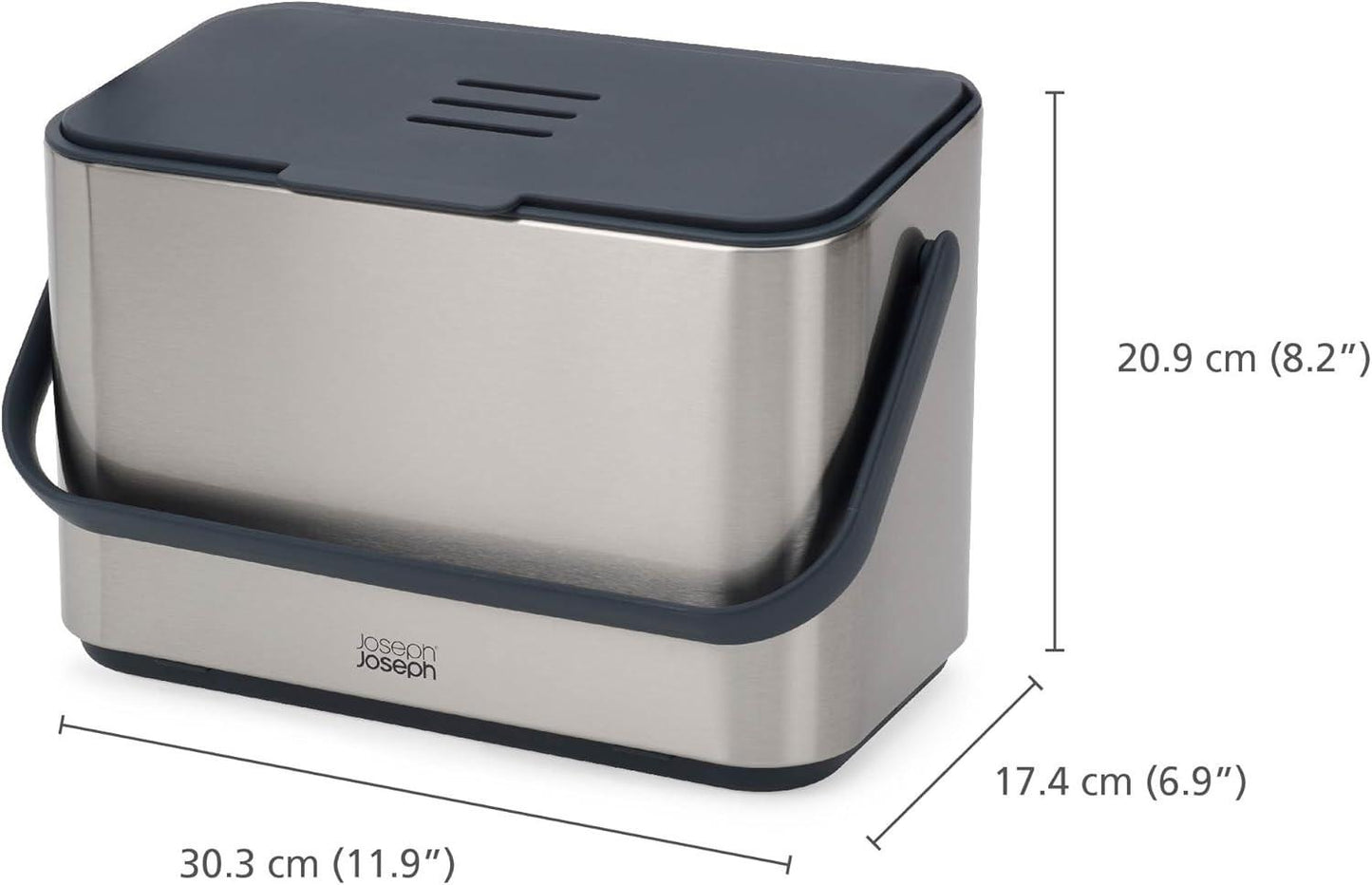 Joseph Joseph Collect 4 Stainless Steel Food Waste Caddy with Odour Filter 30145 - Vibe Home