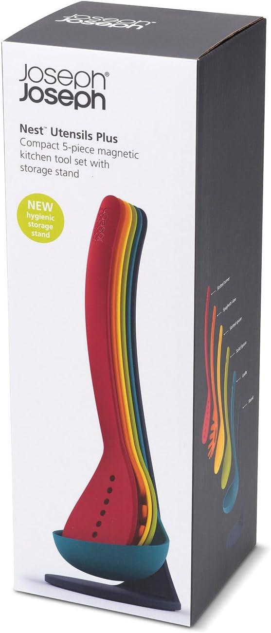 Joseph Joseph Nest 5 piece Utensils Set with Magnetic Stand 10124 (Multicolour) - Vibe Home