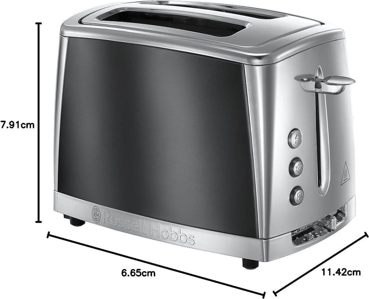 Russell Hobbs Russell Hobbs Luna Kettle & 2 Slice Toaster Kitchen Set (Grey)