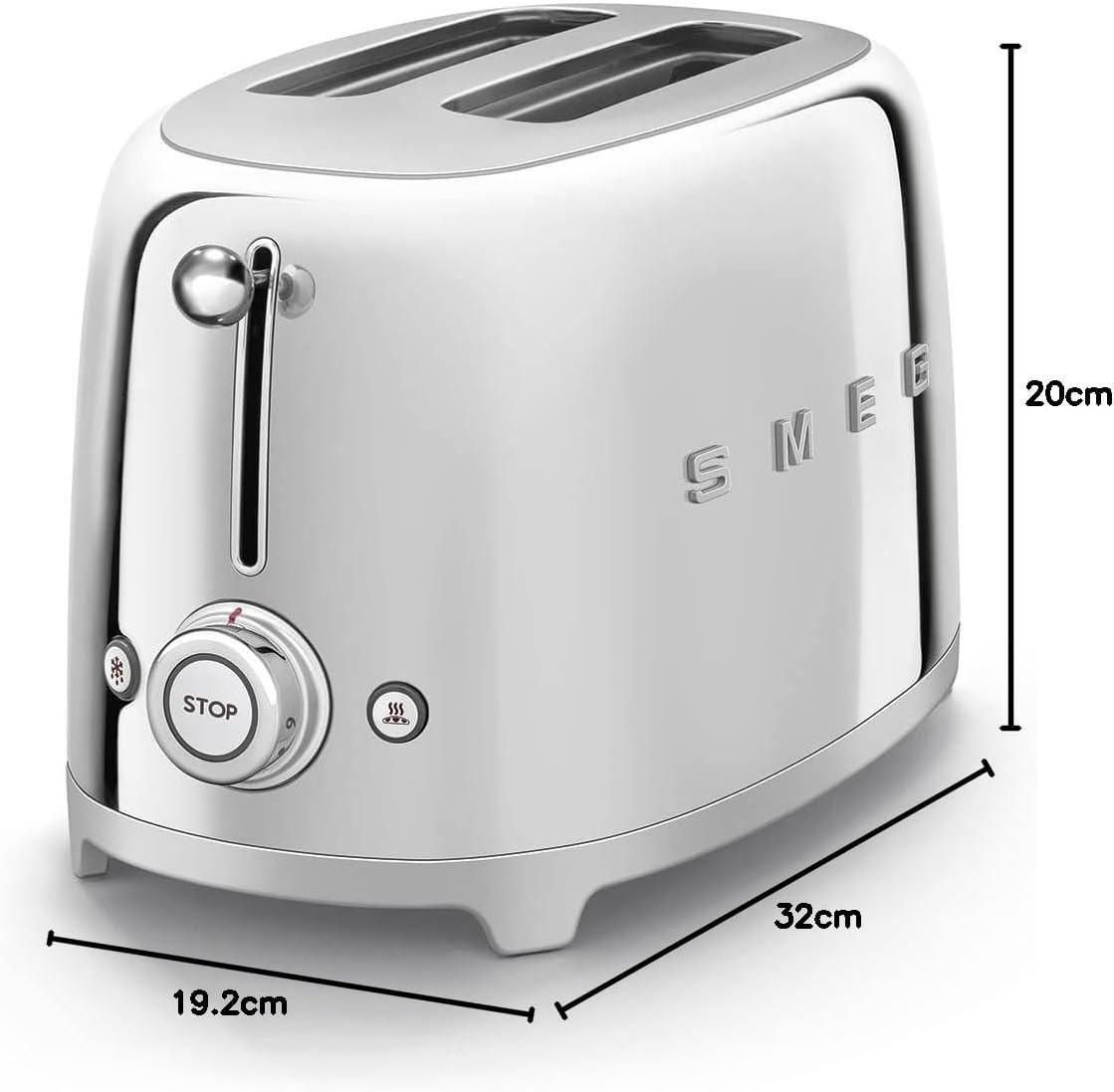 Smeg 2 Slice Toaster Stainless Steel TSF01SSUK (Silver).