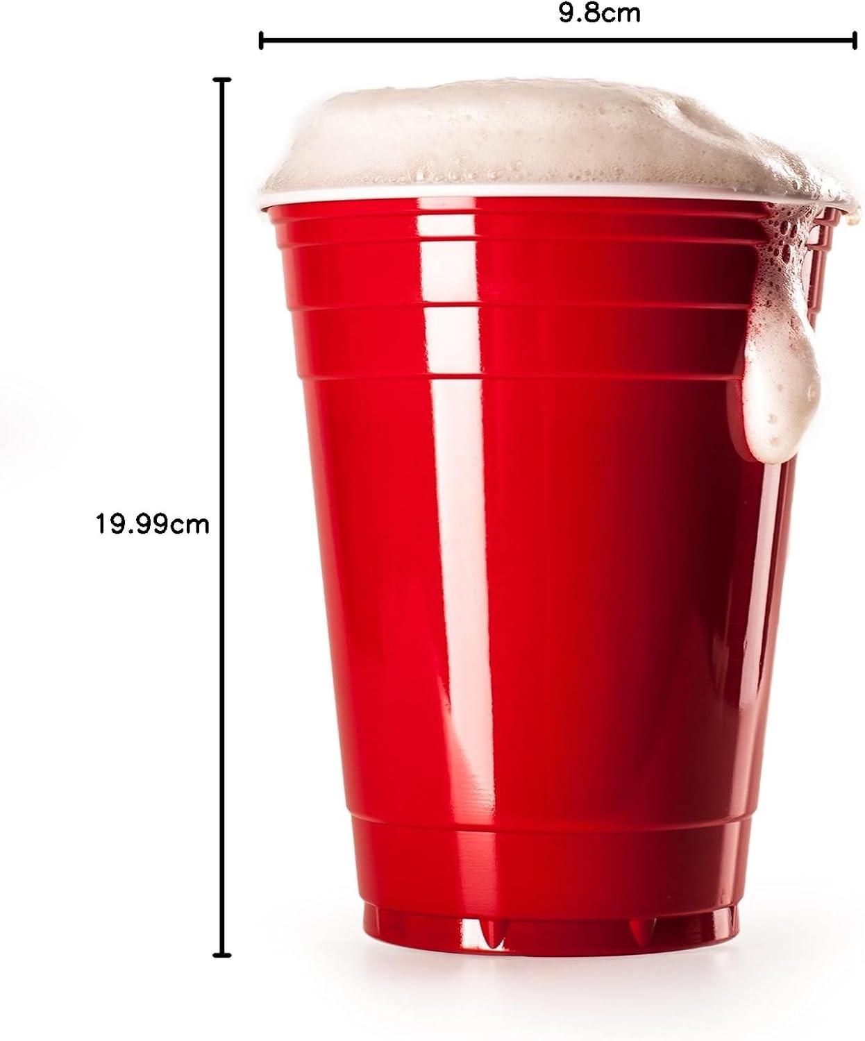 Premium Red Plastic Party Cups – Heavy Duty Disposable (16oz) 100 Pack - Vibe Home