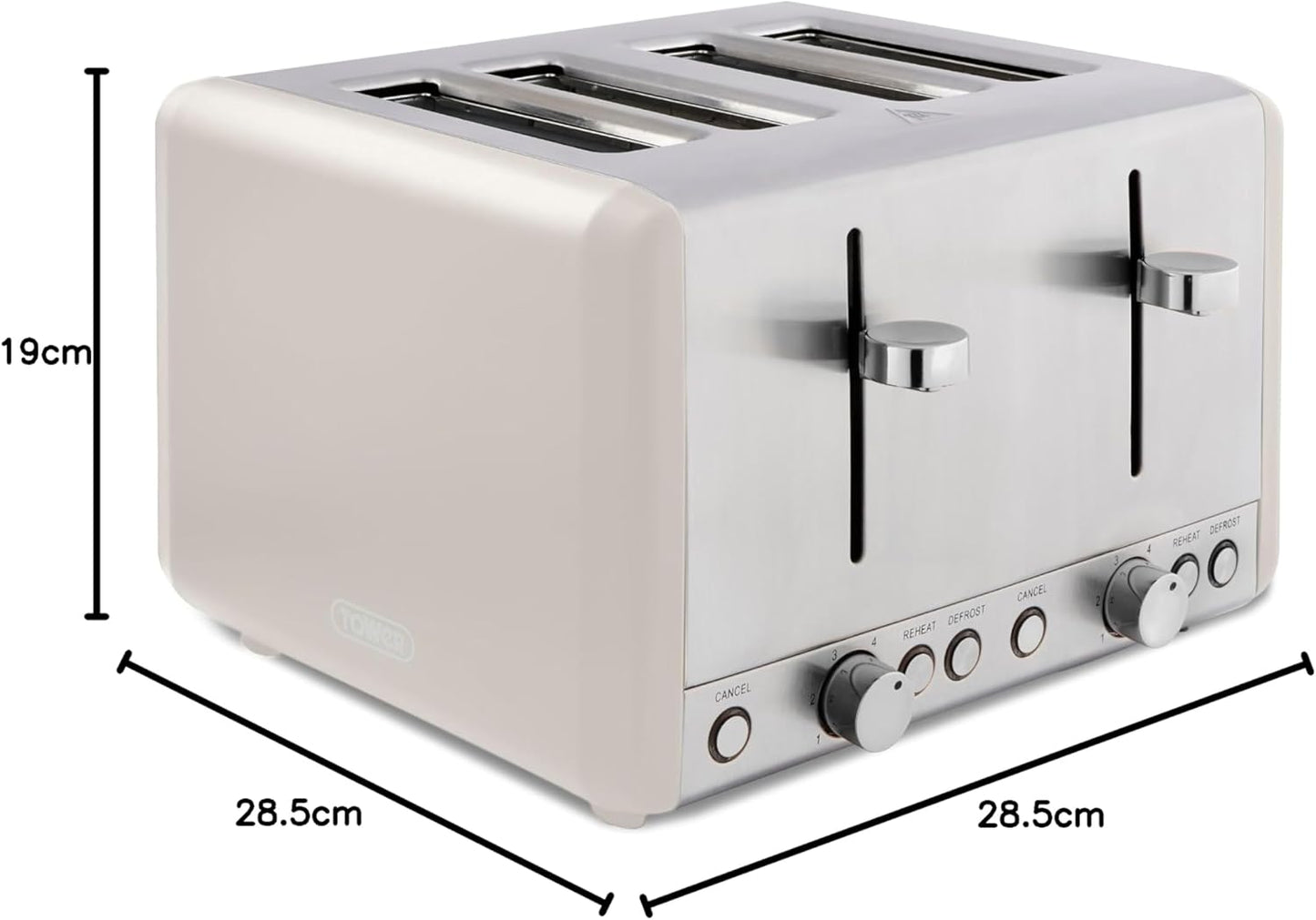 Tower Cavaletto 4 Slice Toaster T20051MSH (Latte)