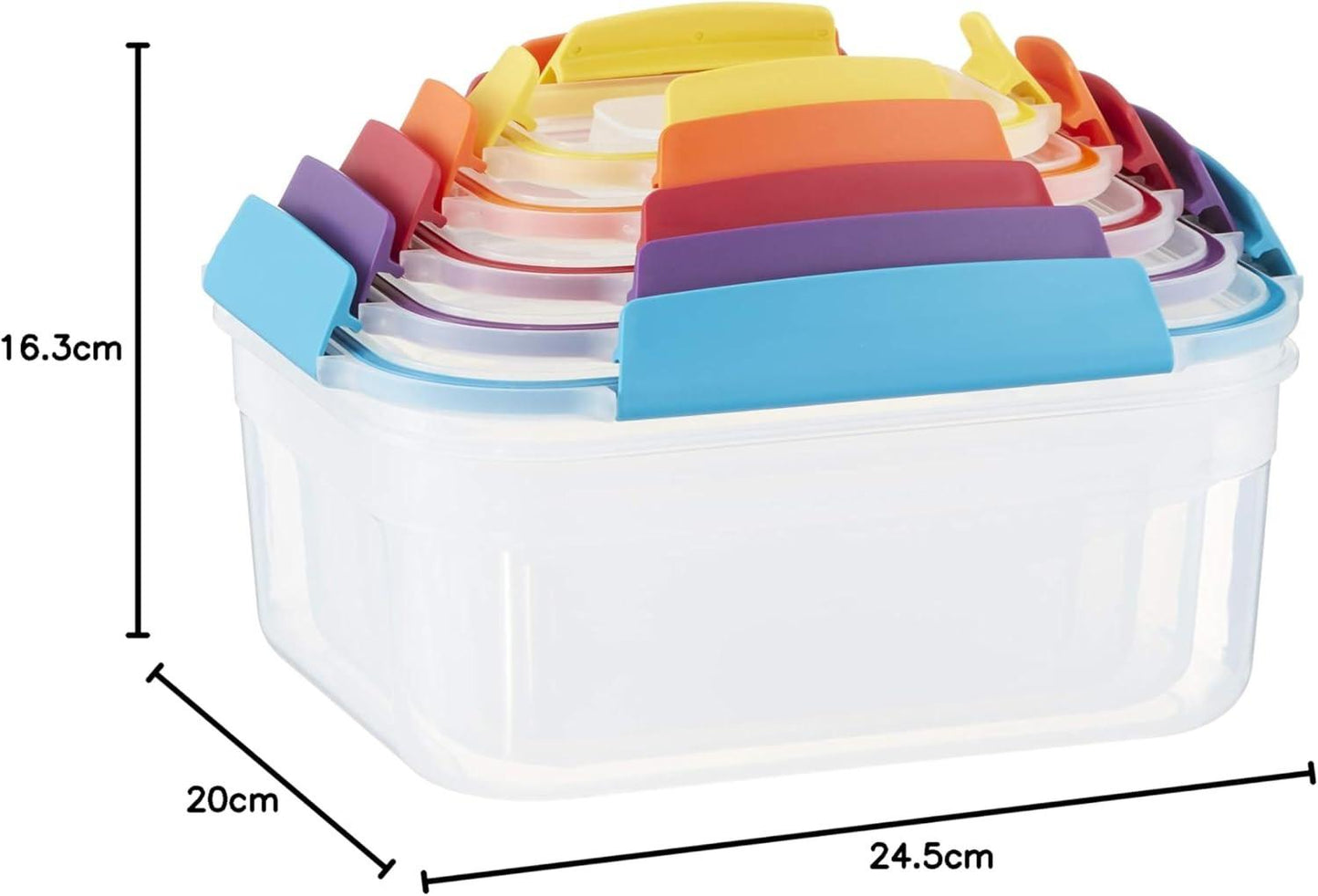 Joseph Joseph Nest Lock 5-Piece Plastic Food Kitchen Container Set 81081 (Multicolour) - Vibe Home