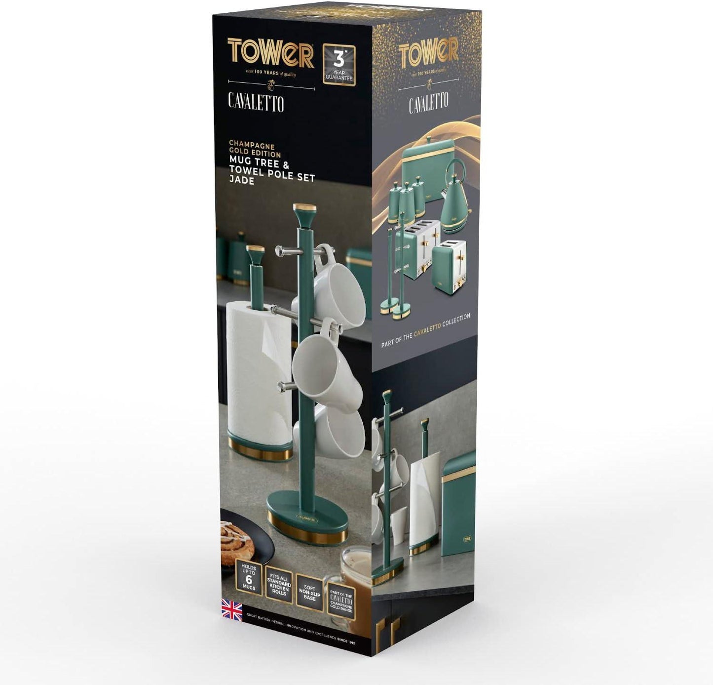 Tower Cavaletto Mug Tree & Towel Pole Kitchen Set T826135JDE (Jade).