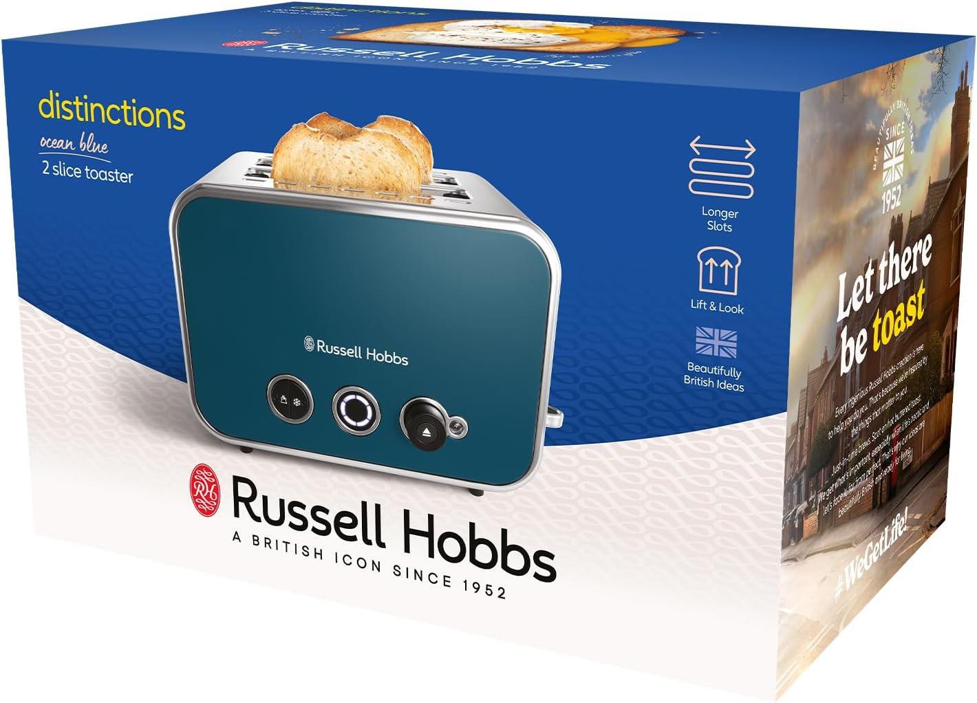 Russell Hobbs Distinctions 2 Slice Toaster 26431 (Ocean Blue) - Vibe Home