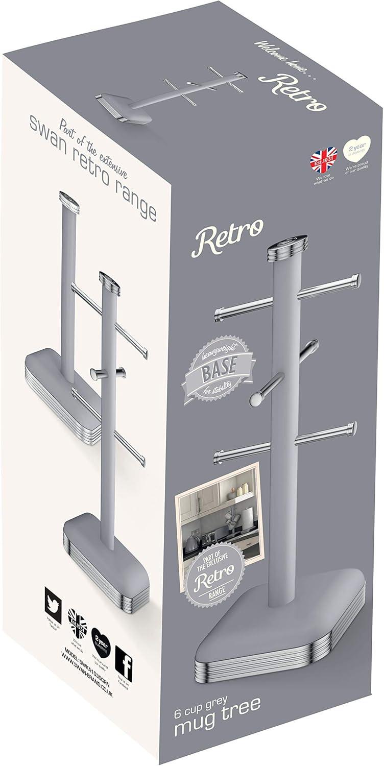 Swan Retro Mug Tree Kitchen Cup Holder SWKA1030GRN (Grey) Mug Tree & Towel Poles