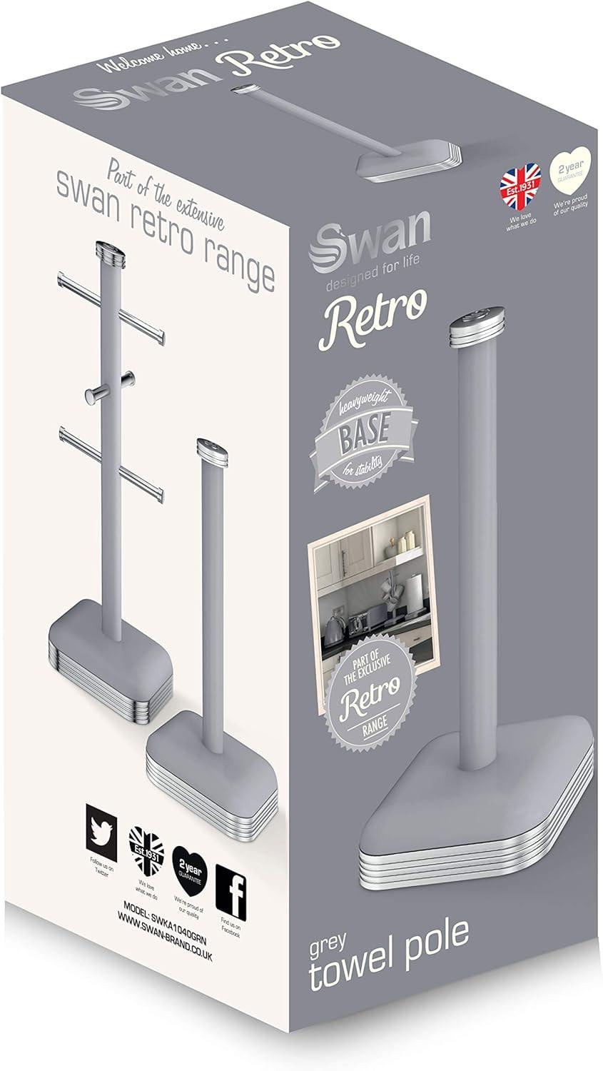 Swan Retro Kitchen Roll Holder Towel Pole SWKA1040GRN (Grey) Mug Tree & Towel Poles