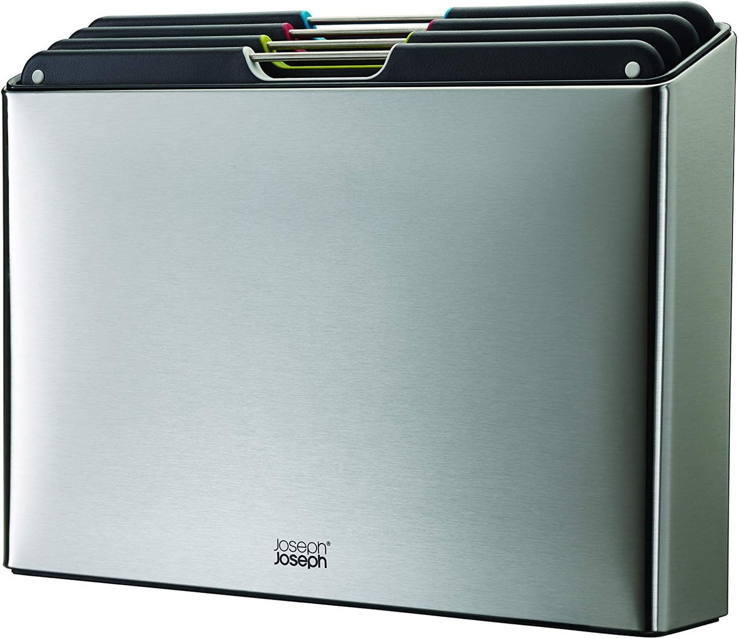 Joseph Joseph Folio 4-Piece Colour-Coded Chopping Board Set, Stainless-Steel Case, Large | 60170