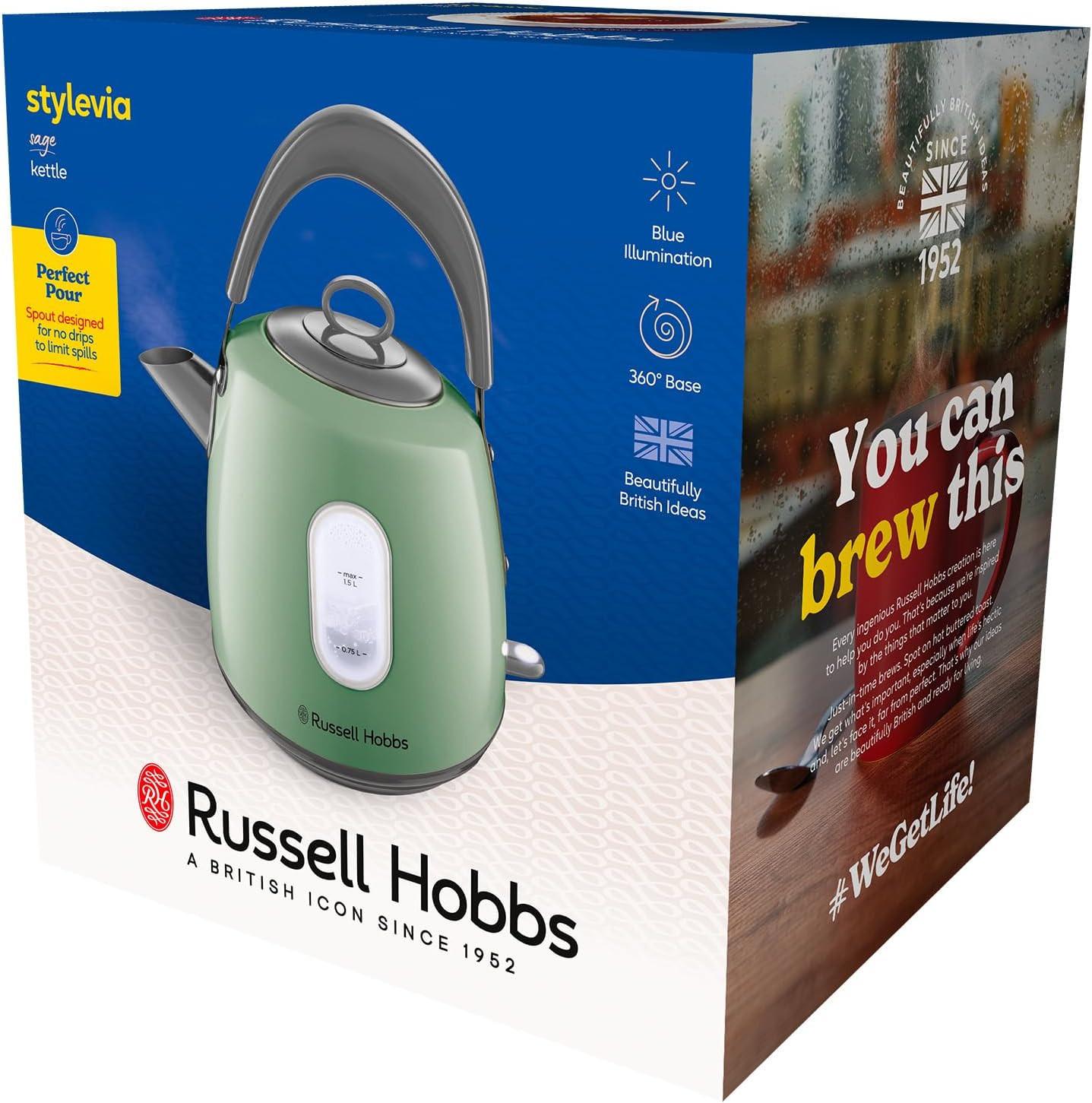 Russell Hobbs Stylevia Pyramid Kettle 28134 (Sage).