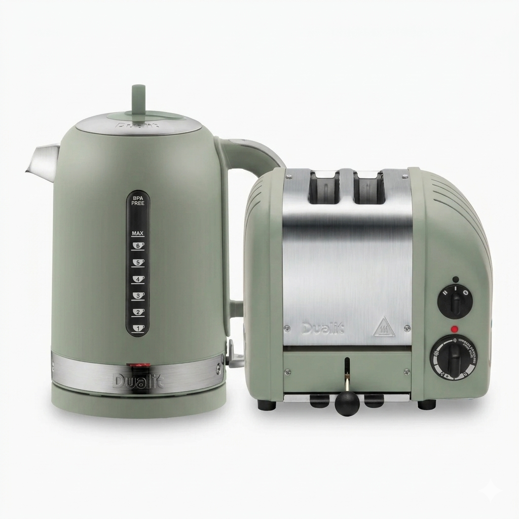 Dualit Dualit Classic Kettle & 2 Slice Vario AWS Toaster Kitchen Set (Sage)