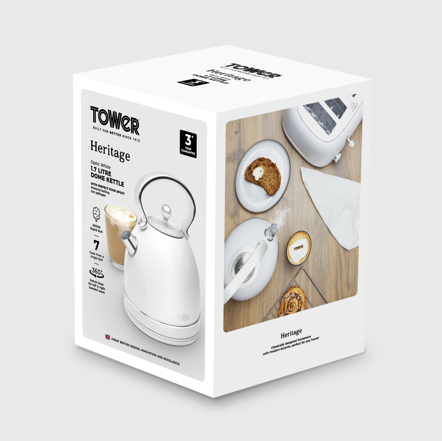 Tower Heritage Dome Kettle T10076WHT (Optic White)