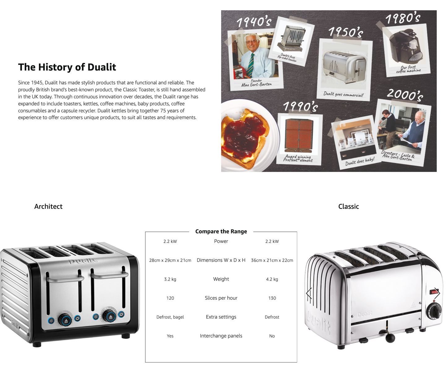 Dualit Architect Grey Trim 4 Slice Toaster 46526