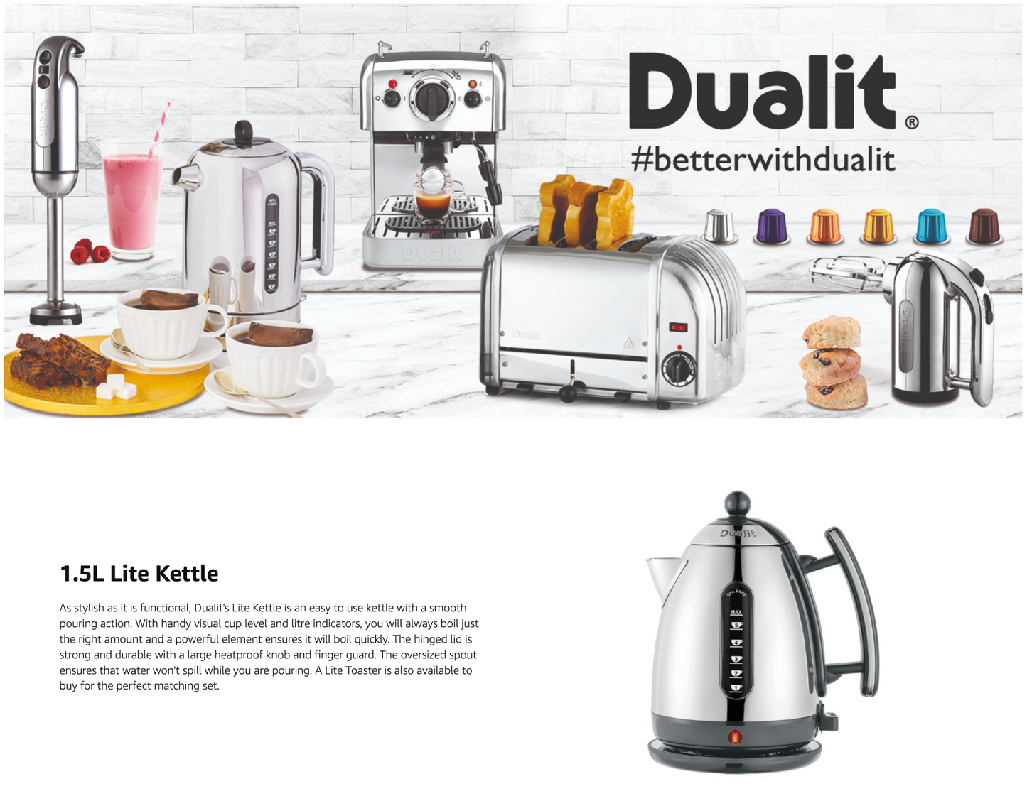 Dualit Lite Grey Kettle 72006 - Vibe Home