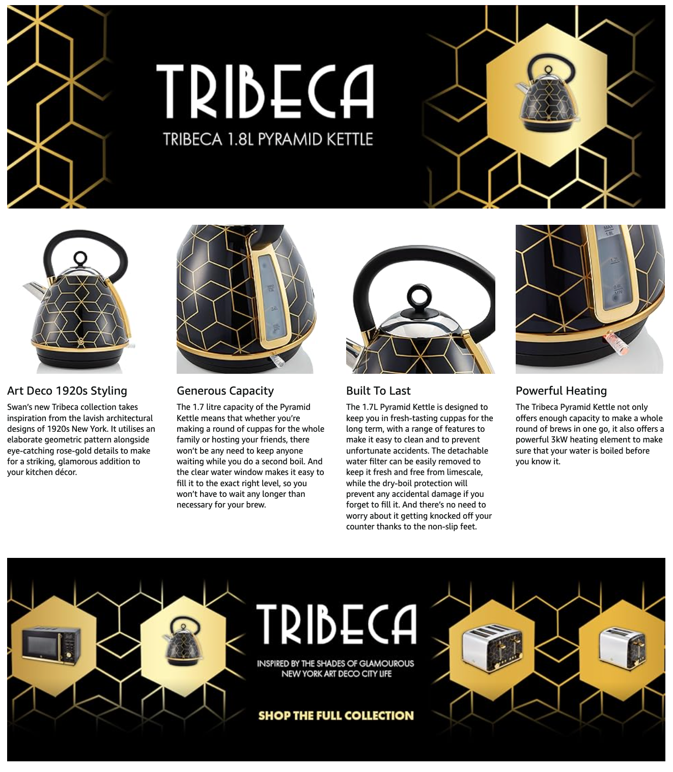 Swan Tribeca White Kettle SK42010WHTN