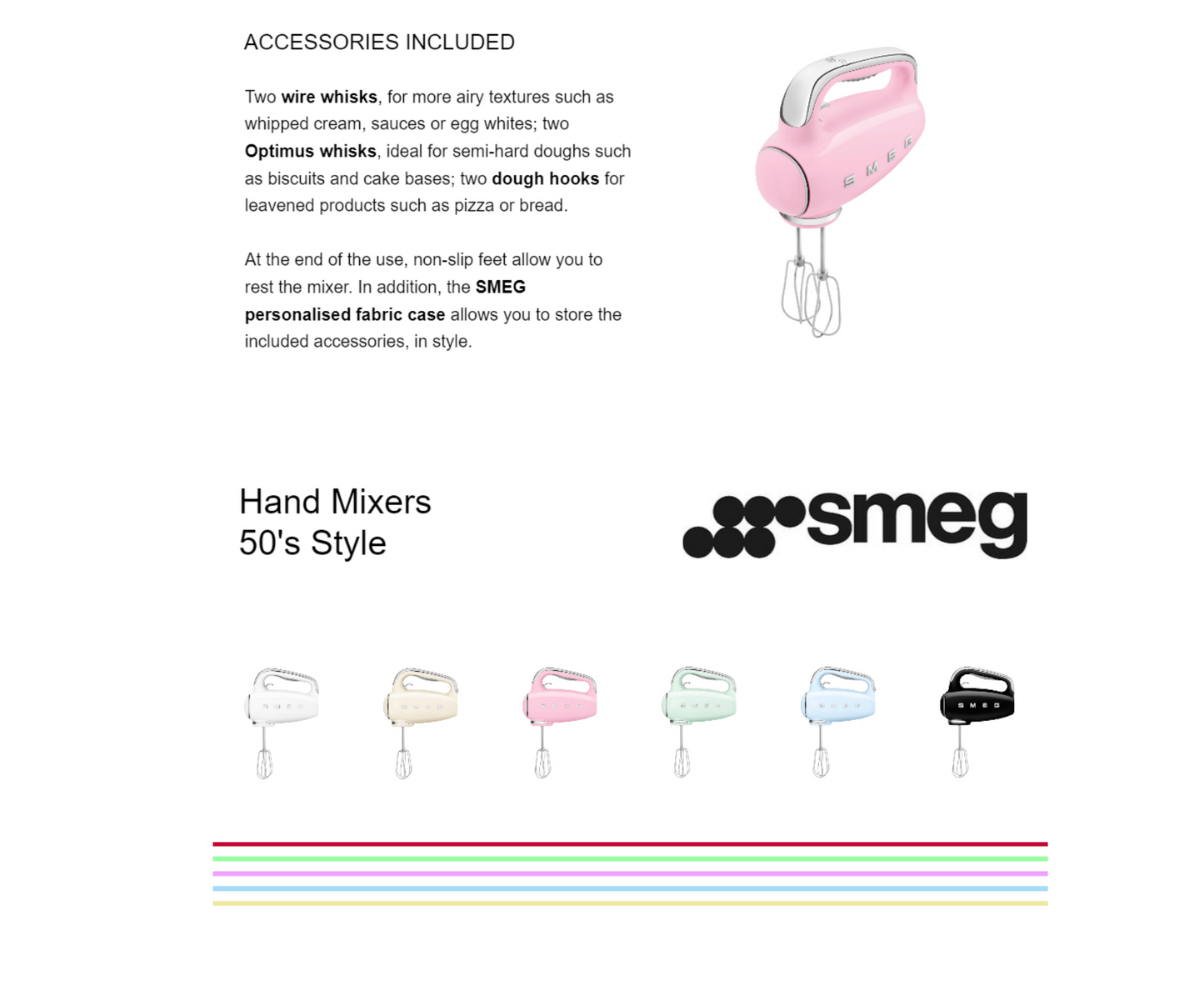 Smeg Hand Mixer HMF01BLUK (Black).