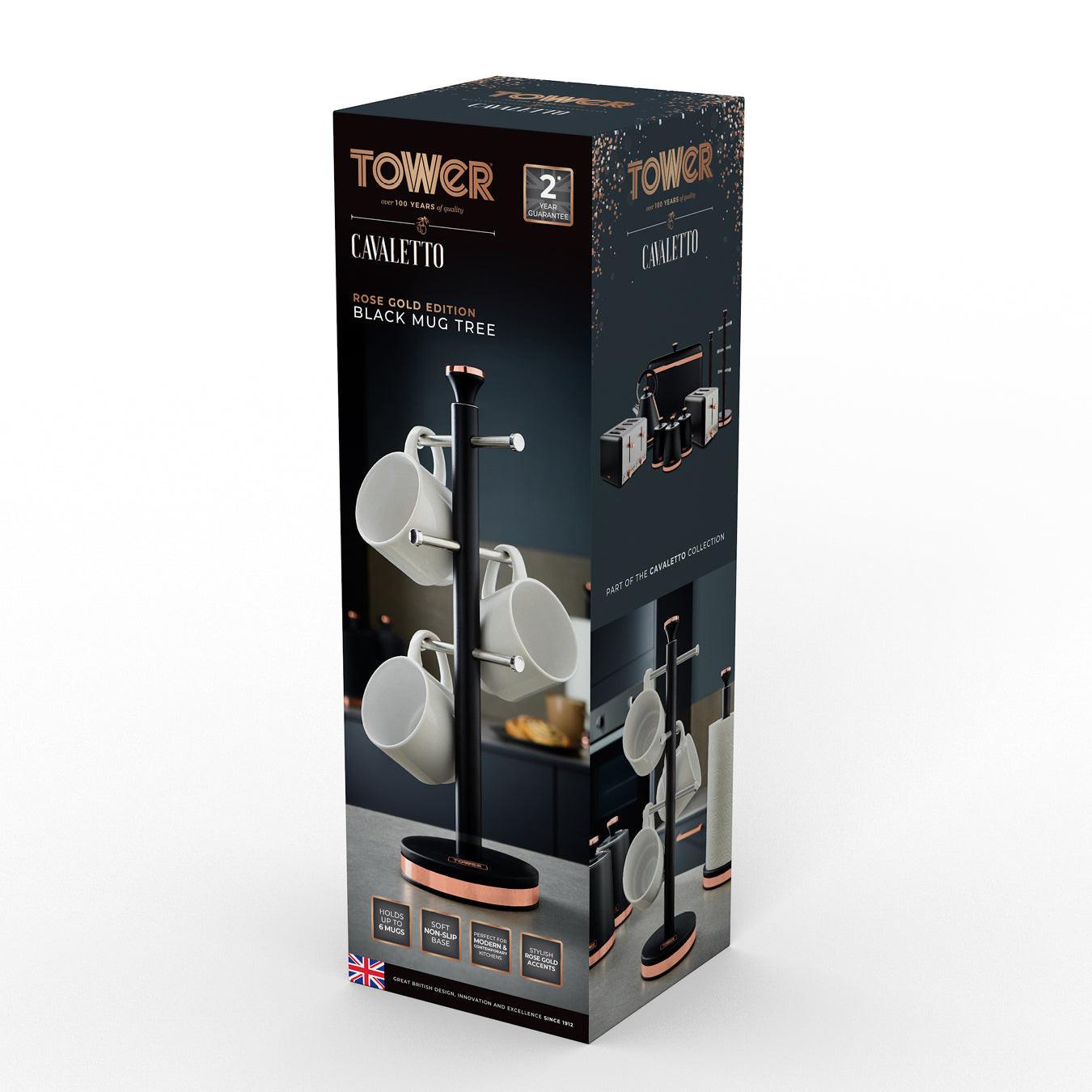 Tower Cavaletto Mug Tree Kitchen Cup Rack T826132BLK (Black) Mug Tree & Towel Poles