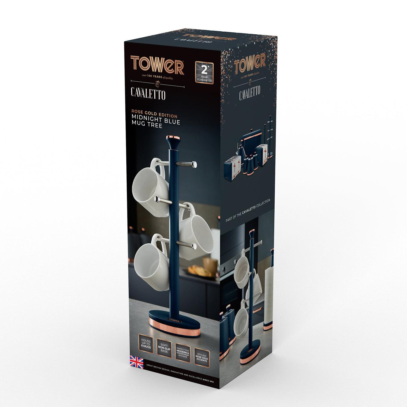 Tower Cavaletto Mug Tree Kitchen Cup Rack T826132MNB (Midnight Blue) Mug Tree & Towel Poles