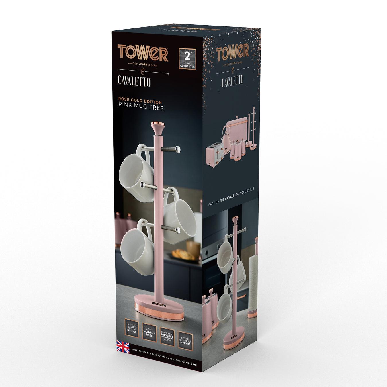 Tower Cavaletto Mug Tree Kitchen Cup Rack T826132PNK (Marshmallow Pink) Mug Tree & Towel Poles