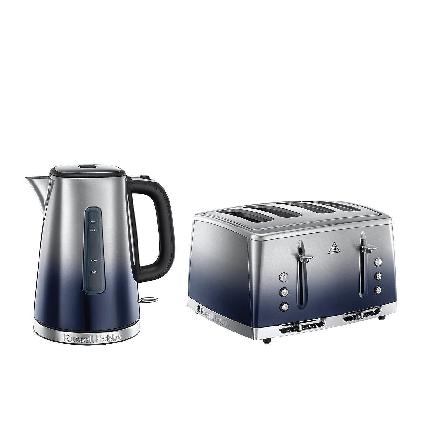 Russell Hobbs Russell Hobbs Eclipse Kettle & 4 Slice Toaster Kitchen Set (Midnight Blue)