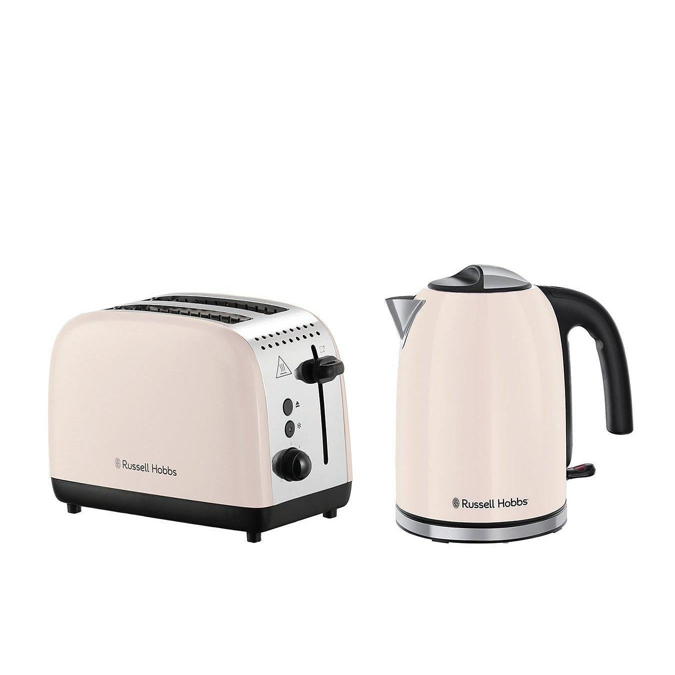Russell Hobbs Russell Hobbs Colours Plus Kettle & 2 Slice Toaster Kitchen Set (Jasmine Cream)