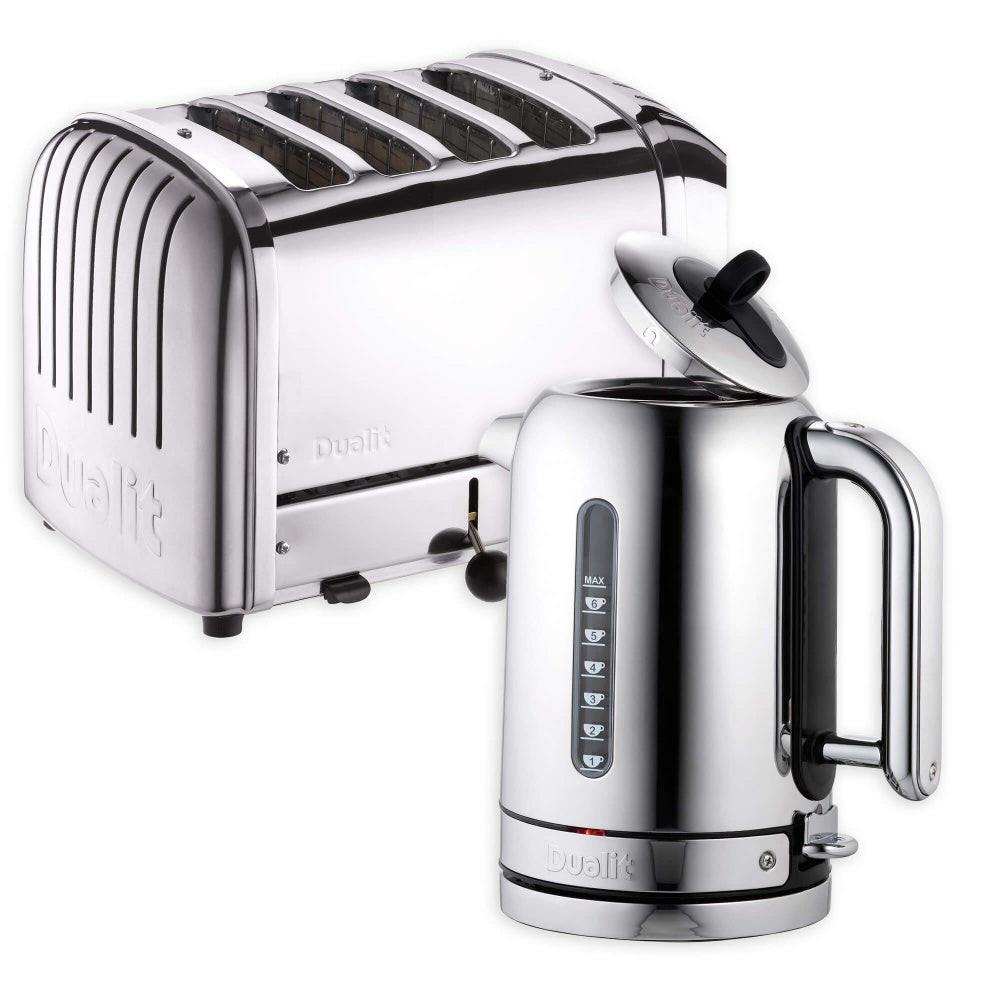 Dualit Dualit Classic Kettle & 4 Slice Vario AWS Toaster Kitchen Set Silver (Stainless Steel)