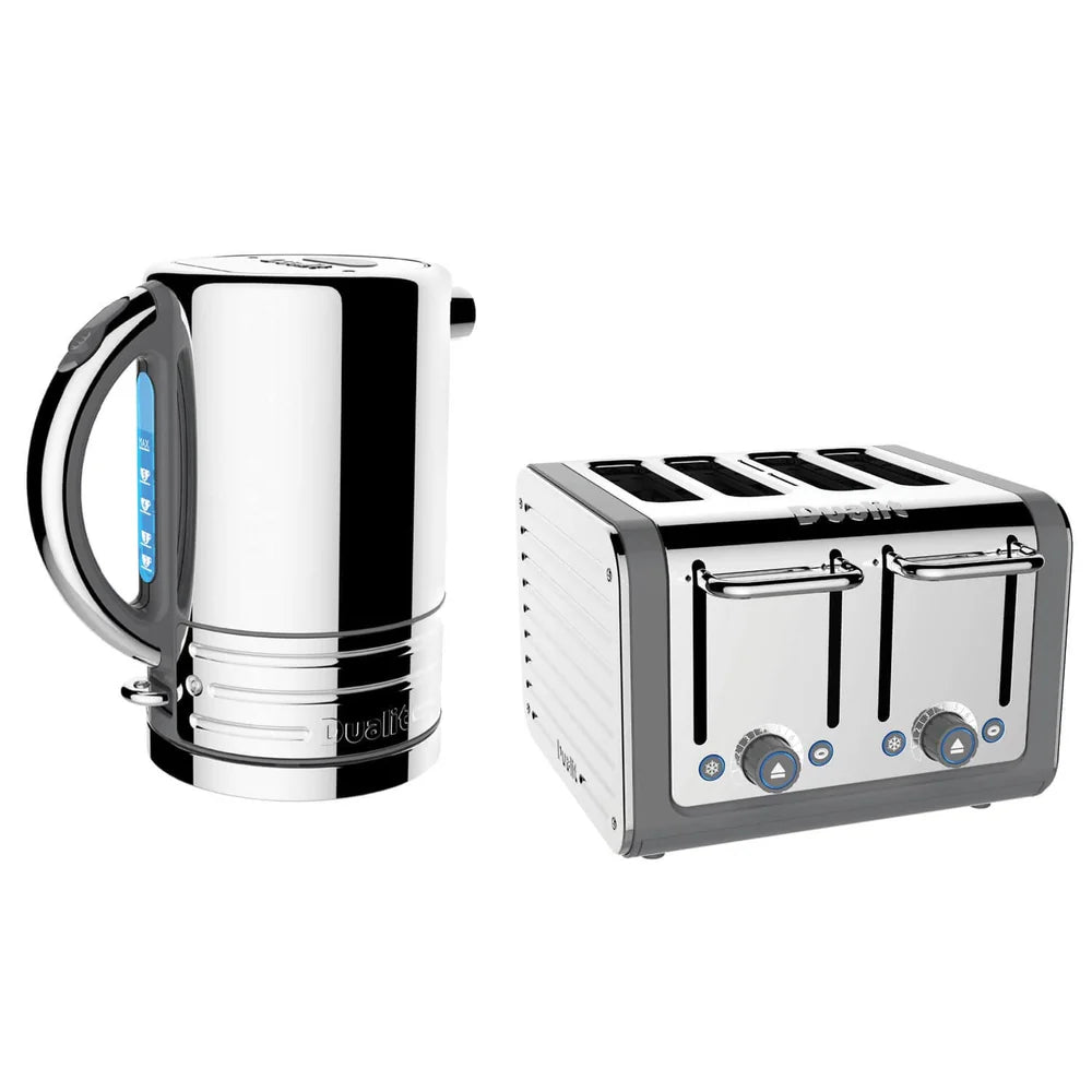 Dualit Dualit Architect Kettle & 4 Slice Toaster Kitchen Set (Grey Trim)