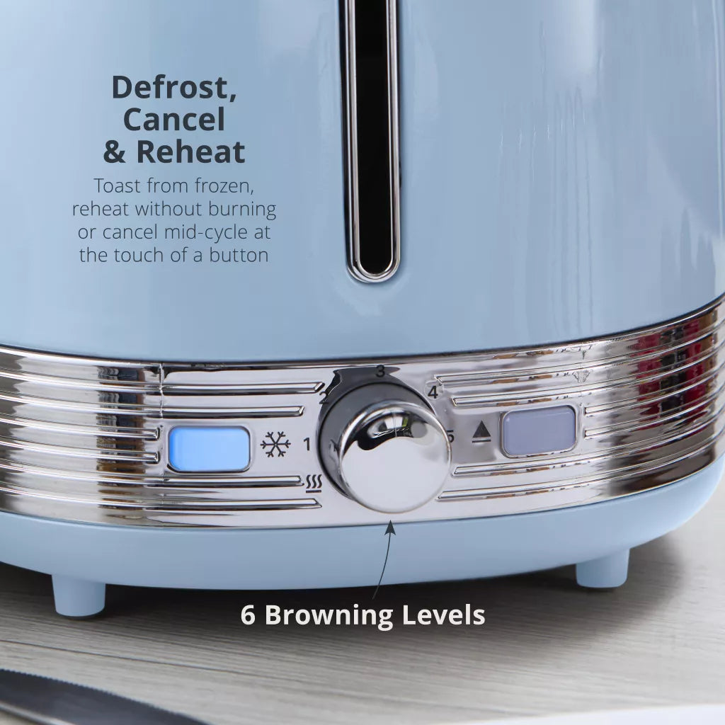 Swan Swan Retro Jug Kettle, 2 Slice Toaster & Canisters Kitchen Set (Blue)
