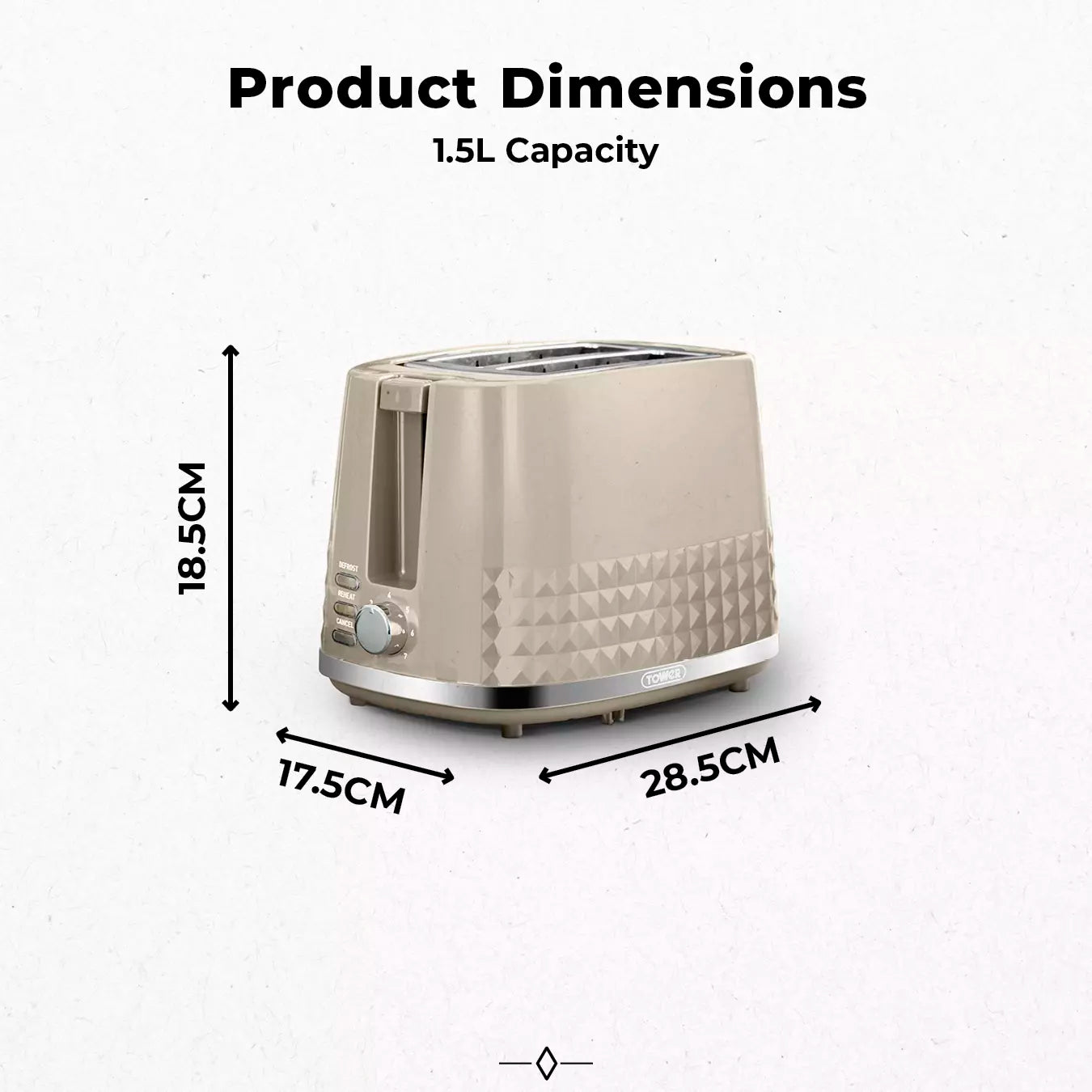Tower Tower Solitaire Kettle & 2 Slice Toaster Kitchen Set (Latte)