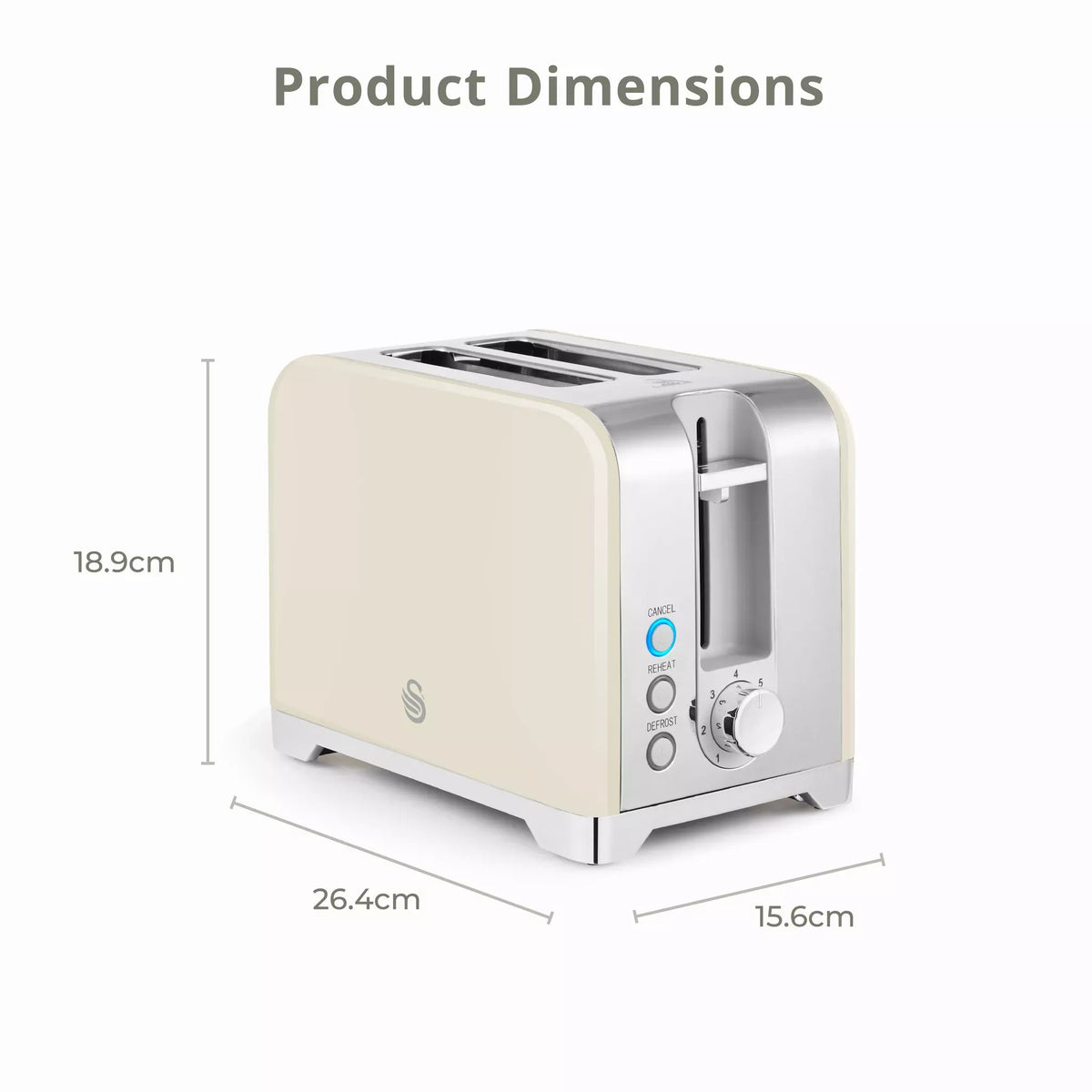 Swan Swan Solace Jug Kettle & 2 Slice Toaster Kitchen Set (Cream)