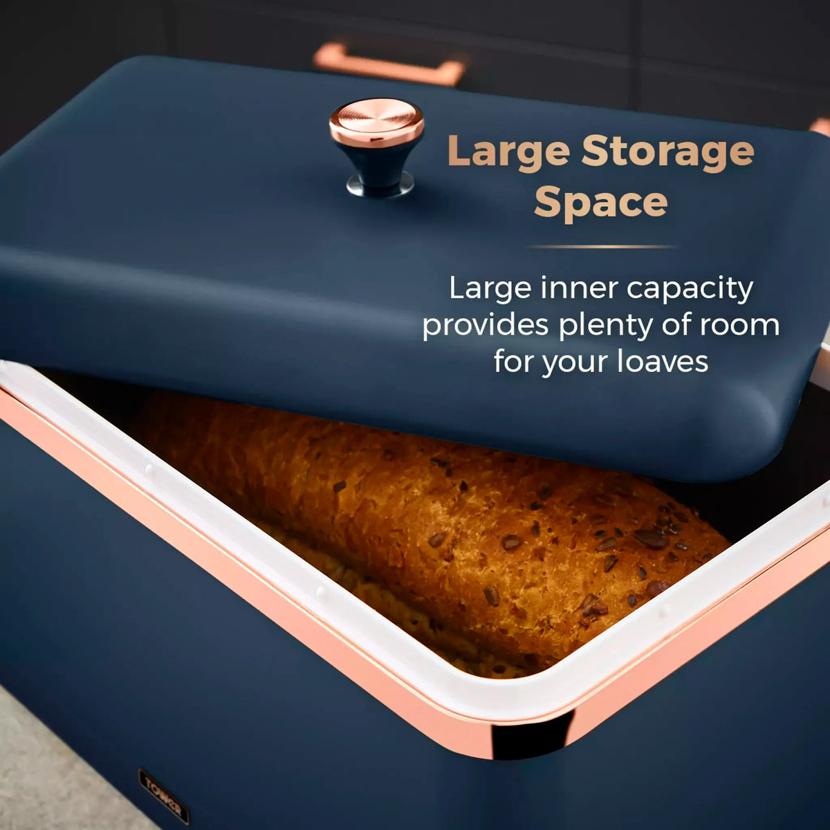 Tower Tower Cavaletto Bread Bin & Canisters Kitchen Storage Set (Midnight Blue)