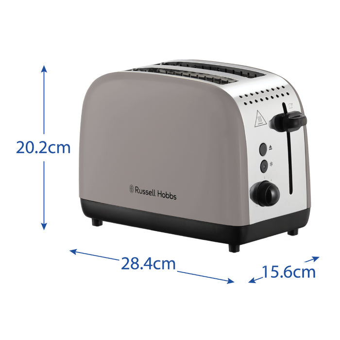 Russell Hobbs Russell Hobbs Classic Jug Kettle & 2 Slice Toaster Kitchen Set (Mocha Grey)