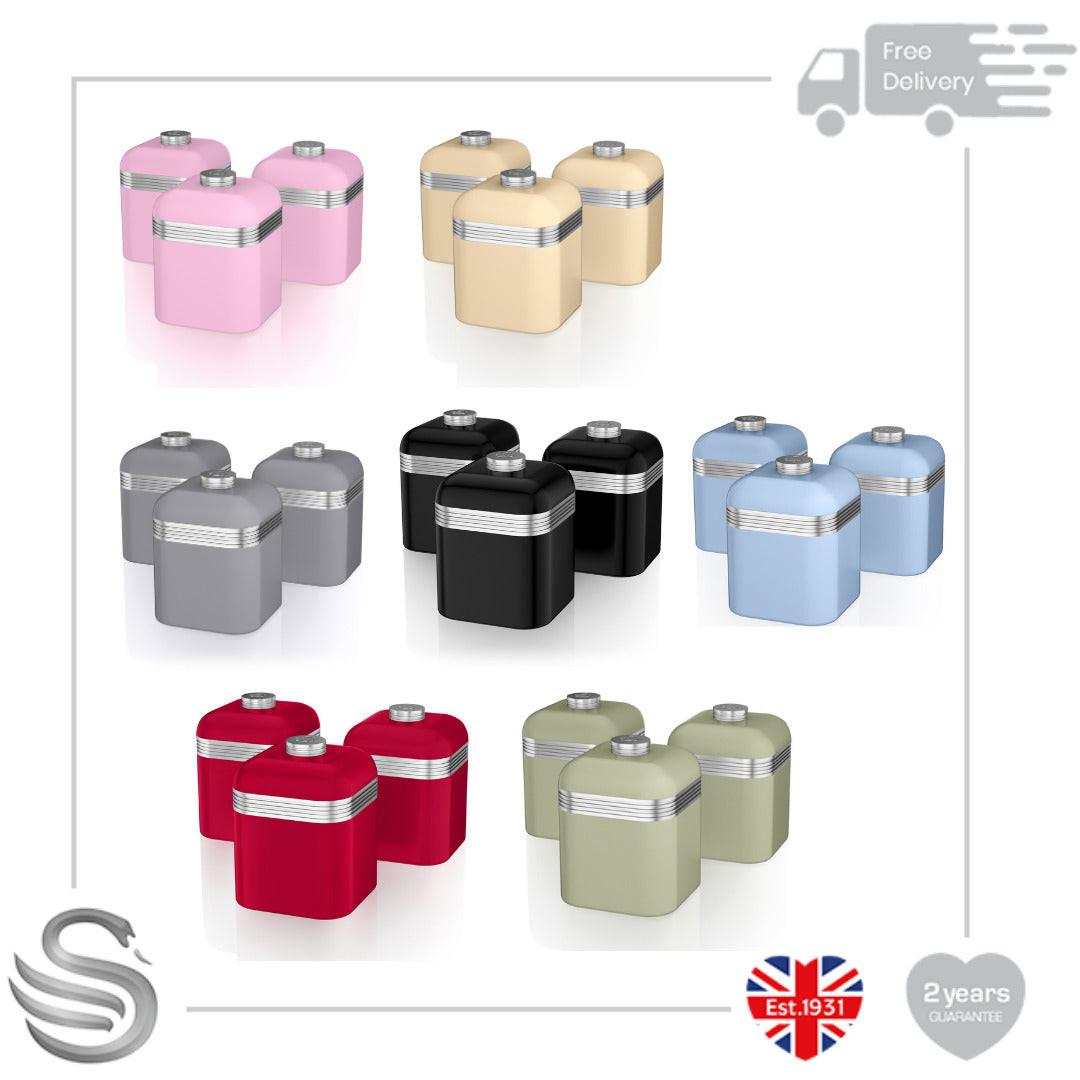 Swan Retro Canisters Set SWKA1024RN (Red) - Vibe Home