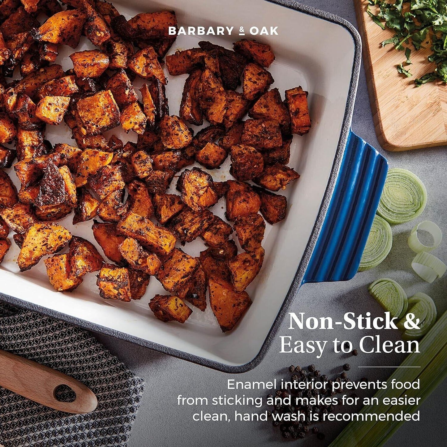 Barbary & Oak Cast Iron Roaster Pan BO800258BLU (Blue).
