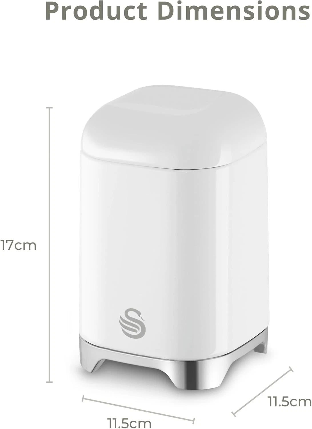 Swan Solace Bread Bin & Canisters Matching Kitchen Storage Set (White) - Vibe Home