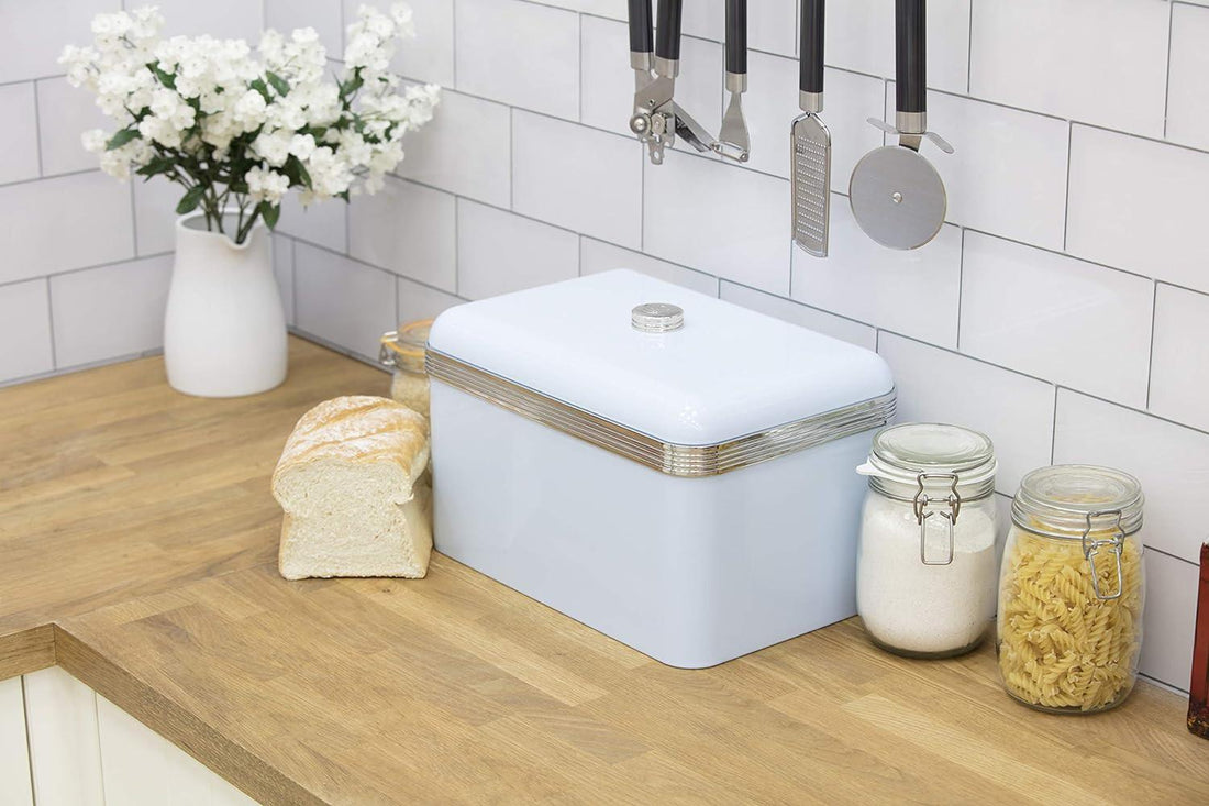 Banner image for blog: The Appeal of Swan Retro Bread Bins for Contemporary Kitchens