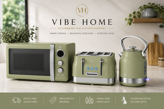 swan retro green Kettle, Toaster & Microwave Sets: How to Create Best Perfectly Matching Kitchen