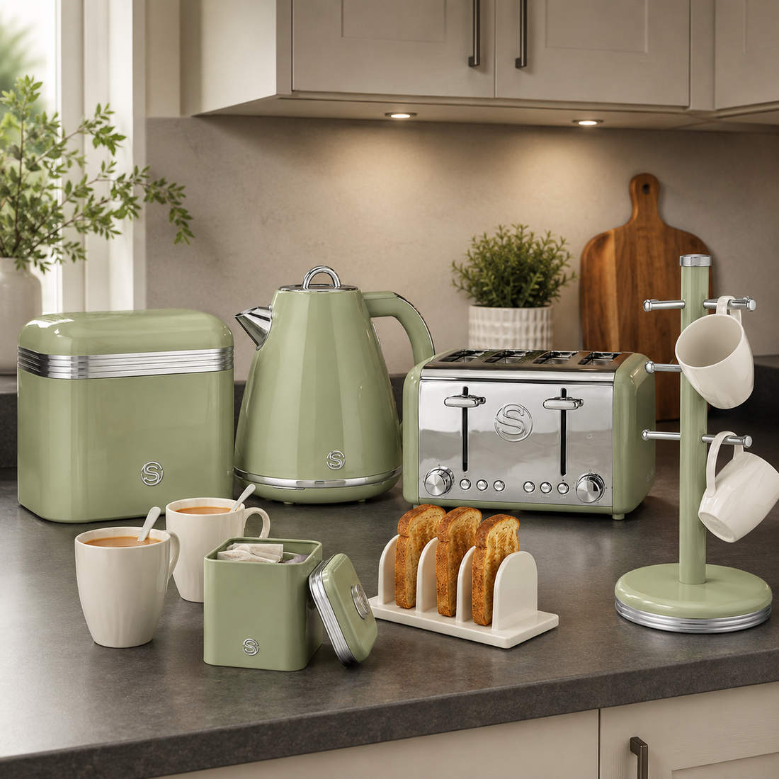 ✨ Upgrade Your Kitchen with a Matching Kettle & Toaster Set