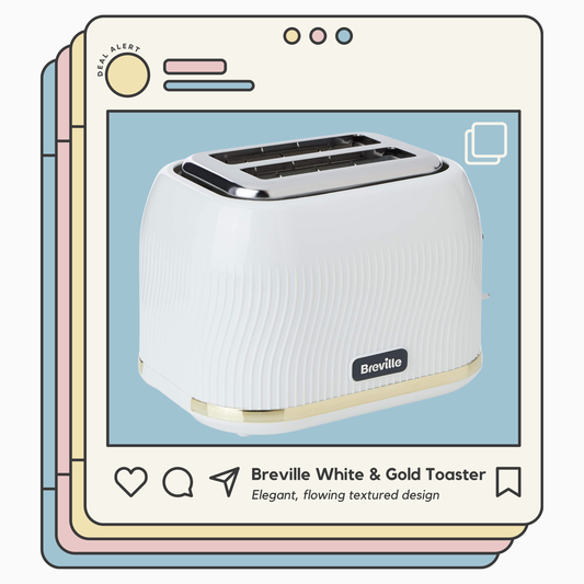 Special Offer: Breville VTT995 Toaster, White & Gold
