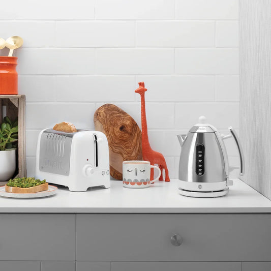 buy dualit lite kettle and toaster matching in white. trim